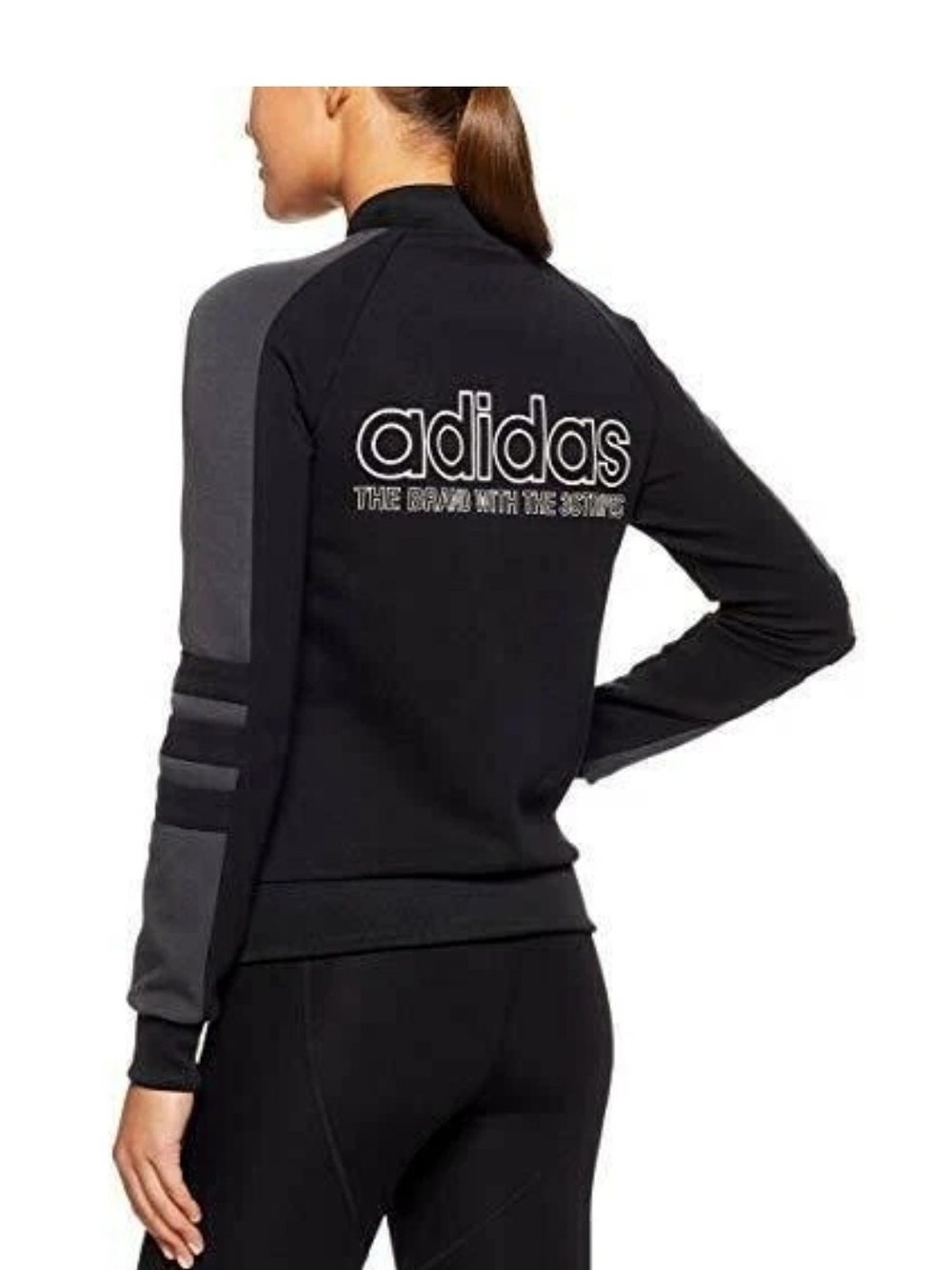 adidas Black and Gray Logo Track Jacket